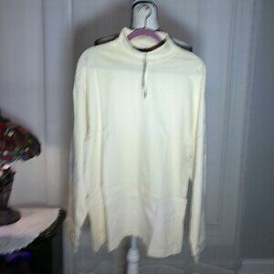 NATURALIFE NWT Long Sleeve Turtleneck Cream 100% Cotton T-Shirt XL